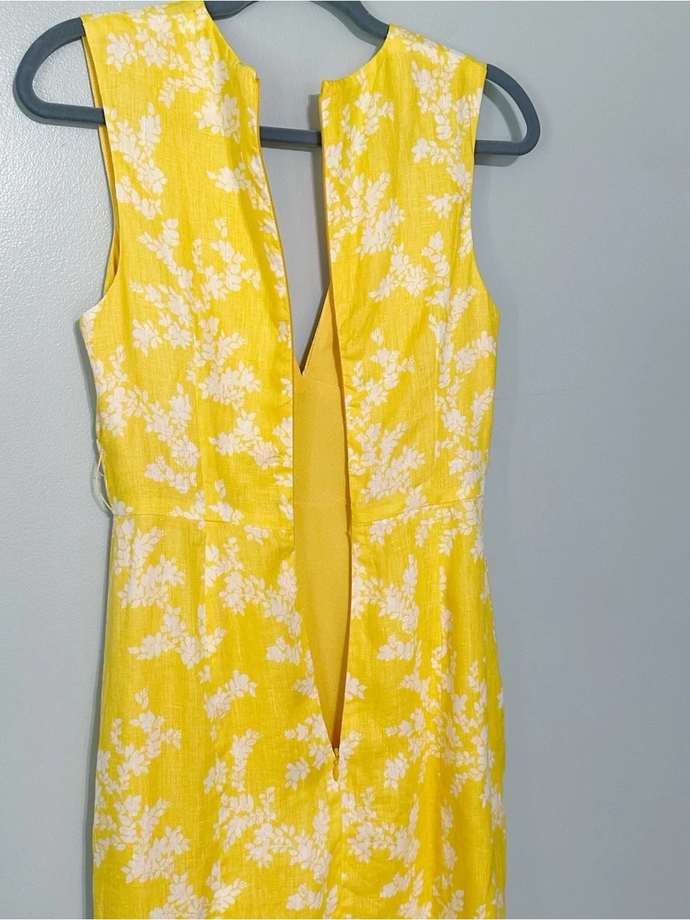 KEEPSAKE the Label Fallen Dress Yellow Floral Linen Midi Dress Size X-Small‎